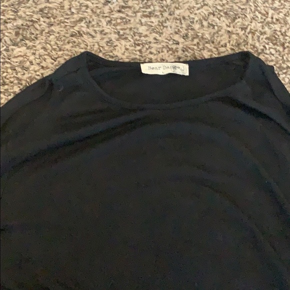 Black large long sleeve shirt w/ holes on shoulder - Picture 2 of 4